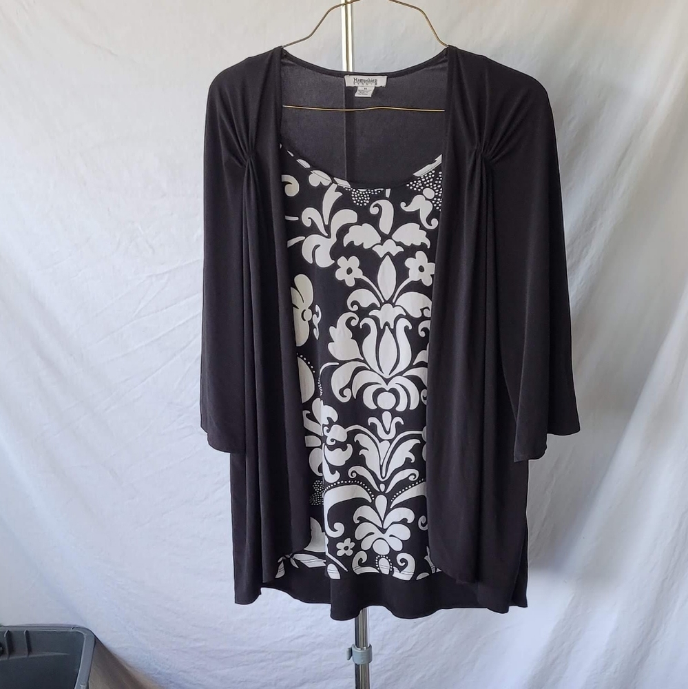 Hampshire studio / 2 piece blouse / black and white